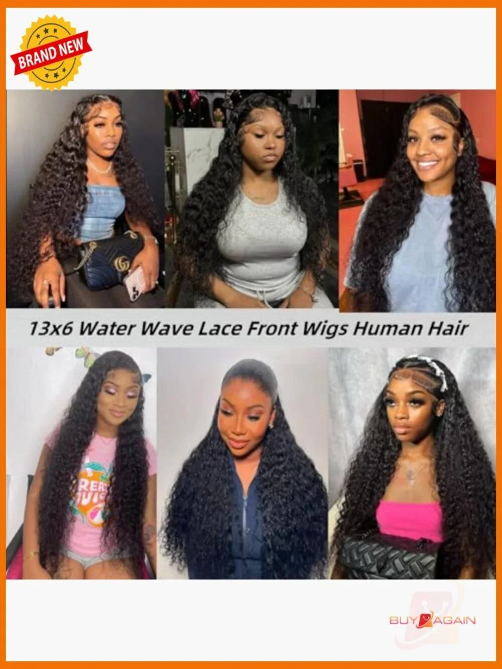 Water Wave Lace Front Wig 13x6 HD Human Hair 200 Density Pre Plucked